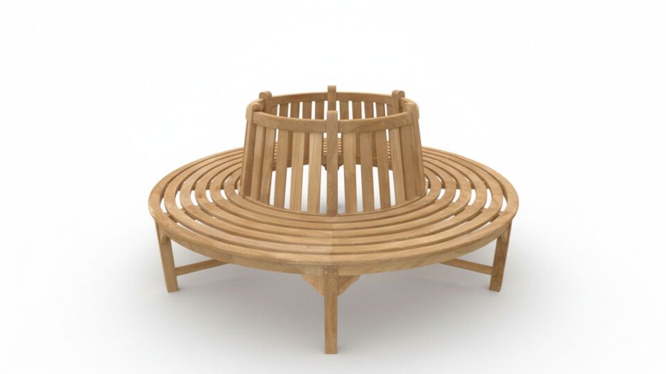 Gartenbank, Baumbank, rund, Durchmesser 220 cm, robust – 4 Teile – Diamond Collection main product photo