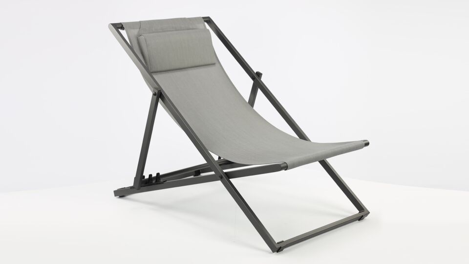 Alu Libec Transat Charcoal Mat - Textilène Gris Argent main product photo