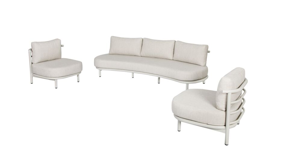 Alu Lounge Set Organo Dune Matt + Seat and Back Cushions Beige Olefin main product photo
