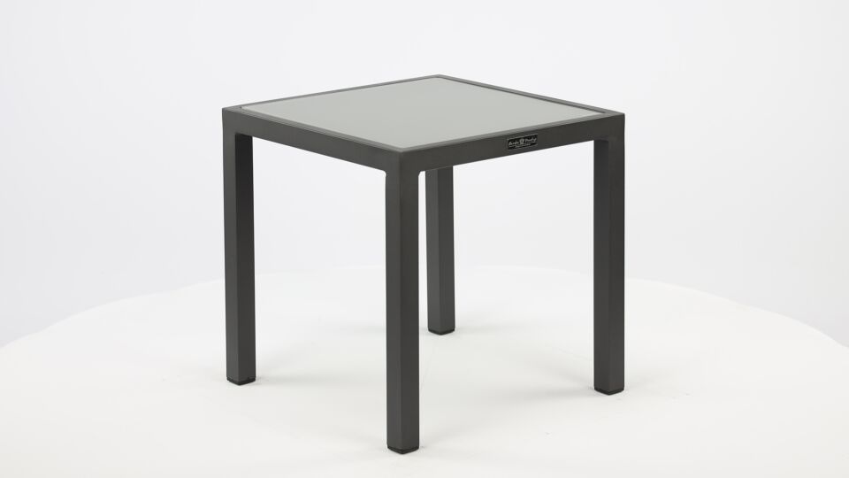 Alu-Beistelltisch Nova Anthrazit matt 45 x 45 x H45 cm + hellgraues Glas main product photo