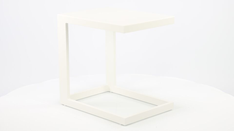 Table d'Appoint Alu Sion Blanc Mat 55 x 40 x H55cm main product photo