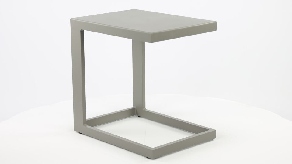 Table d'Appoint Alu Sion Gris Chaud Mat 55 x 40 x H55cm main product photo