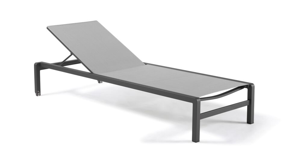Alu Lounger Lausanne Charcoal Mat Textilene Light Grey main product photo