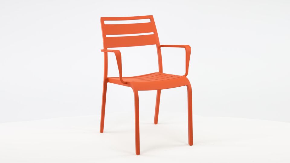 Alu Stapelstoel Nice Slat Orange Mat + Armleuning main product photo