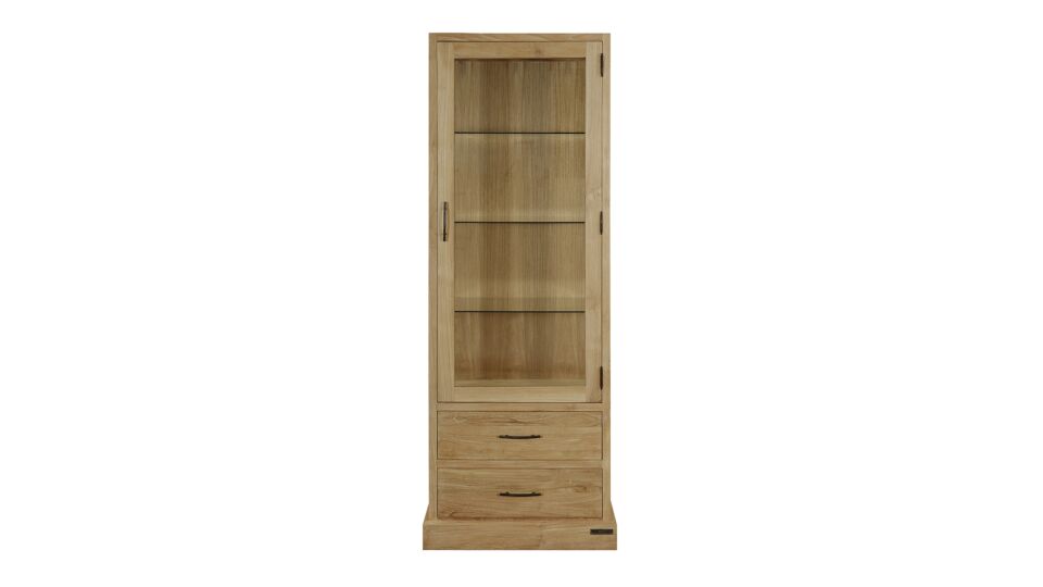 Klassische Vitrine 065 cm mit Glasböden + 1 Drehtür + 2 Schubladen Diamond Collection main product photo