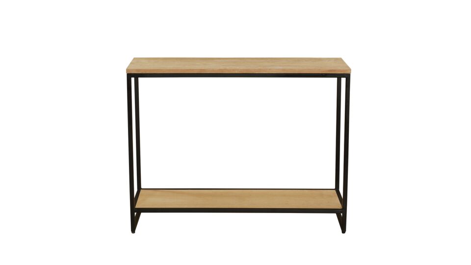 Modena Wall Console Double Top 100cm x 30cm x H78cm Teak Light Brushed main product photo