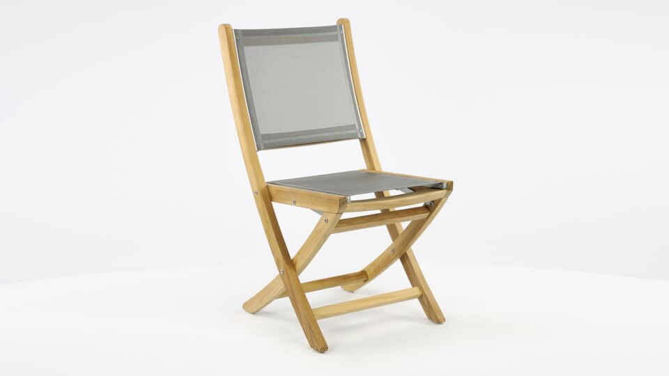 Tuinstoel Vouwbaar Teak + Batylene Silver Antraciet zonder Armleuning main product photo