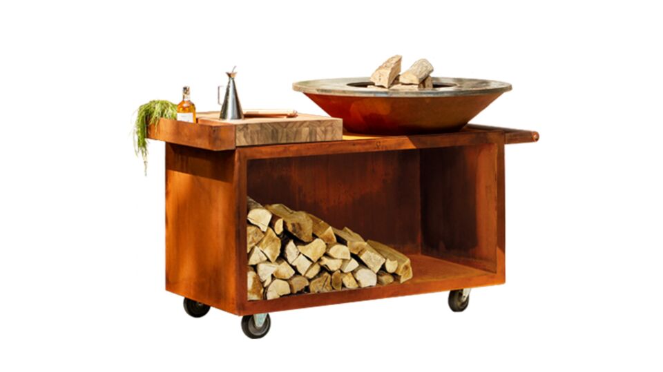 Ofyr Island+ Corten 100 Pro Teakholz-Arbeitsplatte und Luftstromplatte main product photo