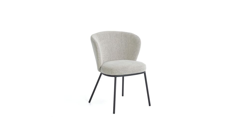 Dining room chair Yuna Fabric Sneak Natural - Legs Black Metal main product photo