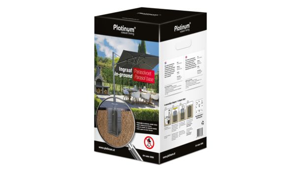 Parasol base Ground mounting Black 1