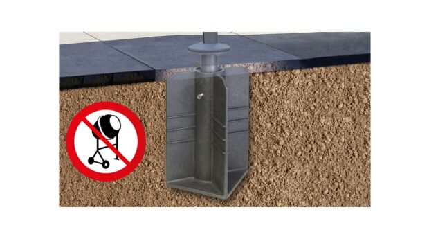 Parasol base Ground mounting Black 3