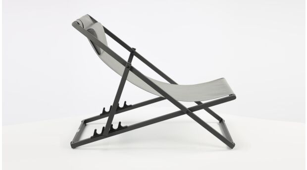 Alu Libec Transat Charcoal Mat - Textilène Gris Argent 2