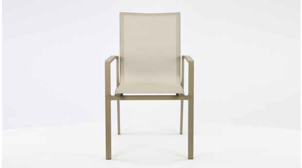 Alu Stacking Chair Napoli Champagne Matt - Light Taupe Textilene 1