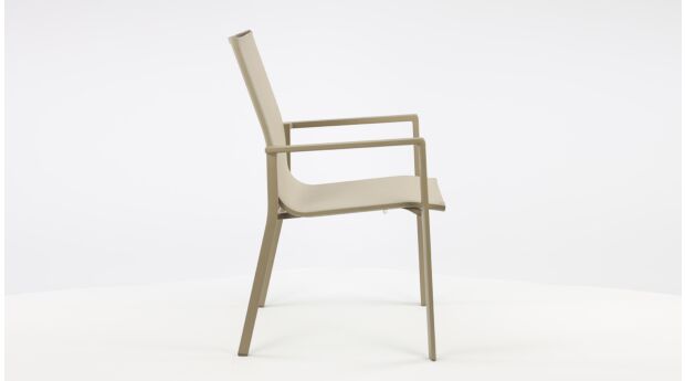 Alu Stacking Chair Napoli Champagne Matt - Light Taupe Textilene 2