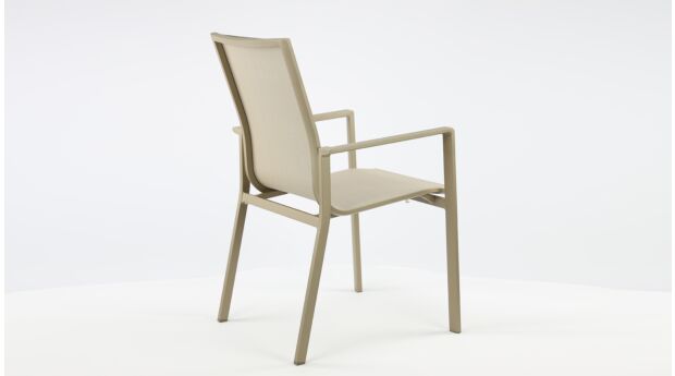Alu Stacking Chair Napoli Champagne Matt - Light Taupe Textilene 3
