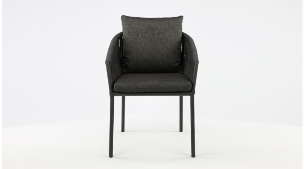 Chaise Alu Gabon Alu Charbon Mat + Cordon extérieur Gris Foncé 1