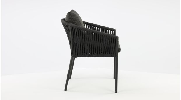 Chaise Alu Gabon Alu Charbon Mat + Cordon extérieur Gris Foncé 2