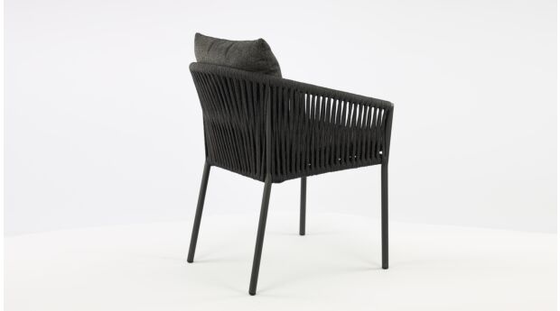 Chaise Alu Gabon Alu Charbon Mat + Cordon extérieur Gris Foncé 3