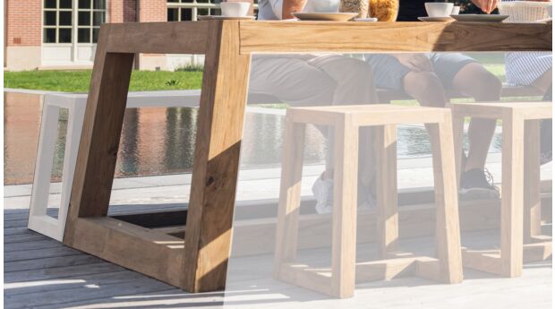 Teak-Gartentisch Helsinki 300 cm x 100 cm x H78 cm – Recup-Teak 1