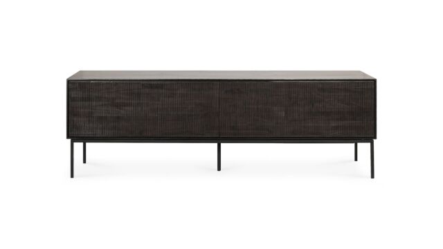 Teck noir Meuble TV Grooves 162 x 45cm Ethnicraft