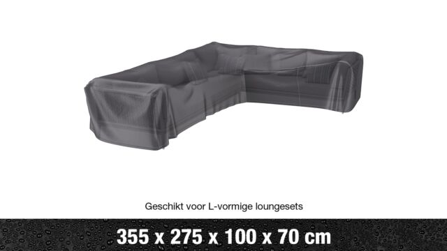 AeroCover Lounge-Set-Bezug, Eckset, L-Form, niedrige Rückenlehne rechts,  355 x 275 x 100 x 70 cm