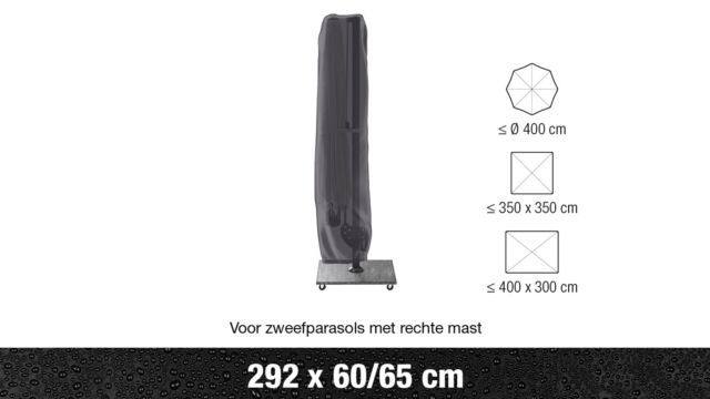 Sonnenschirmabdeckung Anthrazit Durchmesser 60/65 cm x H292 für 3,5 x 3,5 und 3 x 4