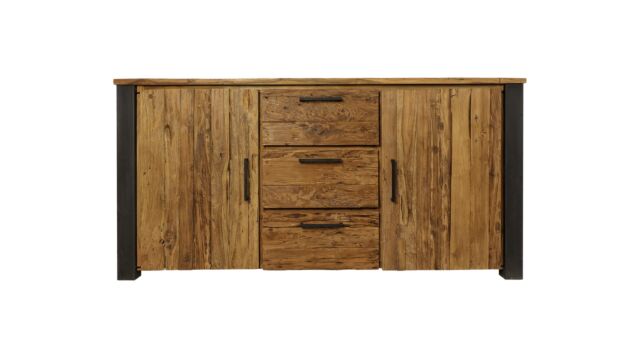 Wood Signature Dressoir Met 2 Deuren en 3 Laden 170cm x 45cm x H85cm Vintage Teak