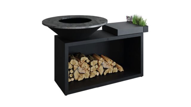 Ofyr Island Barbecue Black 100 Arbeitsplatte aus dunkelgrauer Keramik