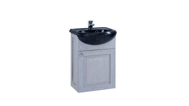 Handwasser Java Retro Grey Oval + Waskom Blauwsteen