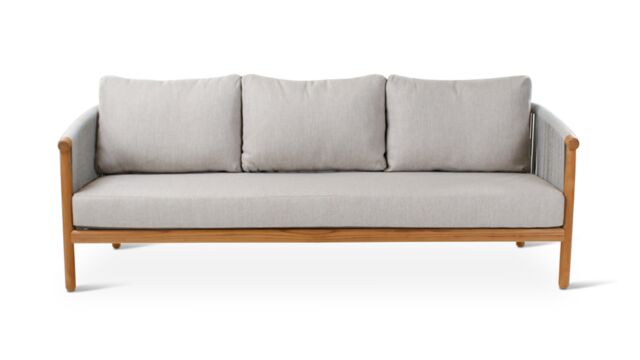 Teak Lounge Romeo 3-zit Sofa Teak Frame - Cloud Rope + QDF Kussens Cloud