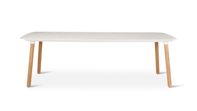 Romeo Teak Tuintafel 240cm x 100cm Top Deens Ovaal Keramiek Travertino Look