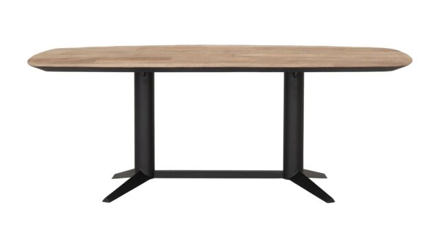 Soho Interior Table 210cm Recup Teak - Black Metal Base - DTP Home