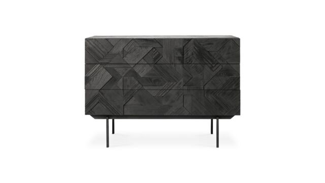 Teck noir Commode Graphic 100 x 50cm Ethnicraft