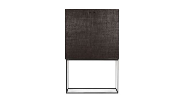 Teakholz schwarz Grooves Schrank 102 x 45cm Ethnicraft