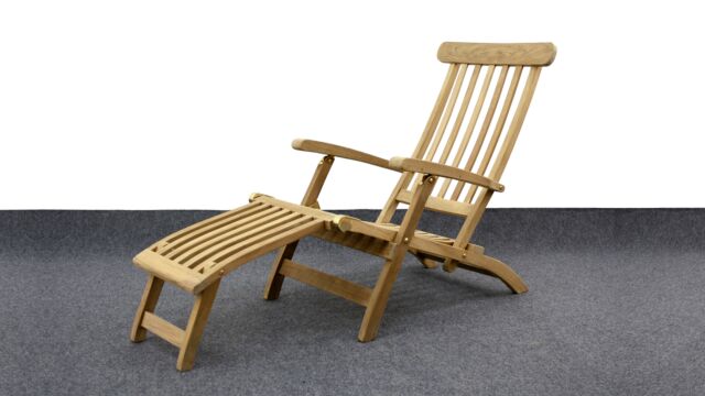 Lounger Deckchair Classic Steamer 153 x 100 x 61cm Diamond Collection