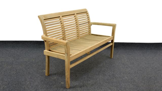 Garden Bench Ergonomic 2-Seater Stackable 145 x 93 x 63cm - Diamond Collection