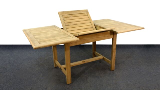 Ausziehbarer Gartentisch, rechteckige Lamellen, 5 cm, 120 x 180 x 105 cm – Diamond-Kollektion