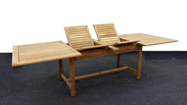 Extendable Garden Table Rectangle Slats 5cm 220 x 300 x 120 - Diamond Collection