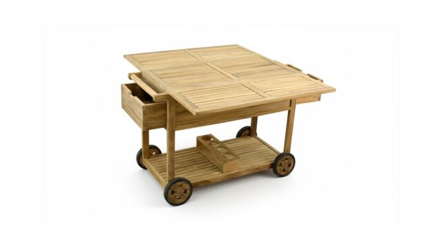 Desserte Ribu 1 Large avec 2 Tiroirs - 4 Roues 52 x 78 x 110 cm - Collection Diamond