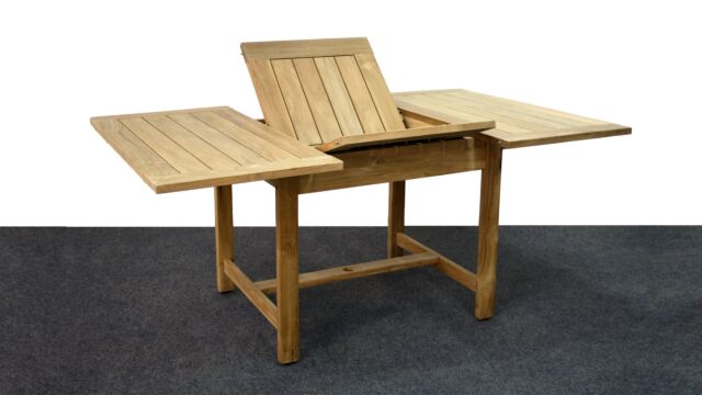 Ausziehbarer Gartentisch, rechteckig, breite Lamellen, 120 x 180 x 120 cm – Limited Edition Diamond Collection