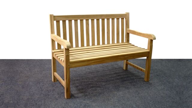 Garden Bench Straight Back 120cm P5 Park Bench 120cm x 92cm x 66cm - Diamond Collection