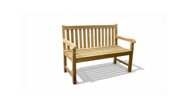 Garden Bench Straight Back 120cm P5 Park Bench 120cm x 92cm x 66cm - Diamond Collection