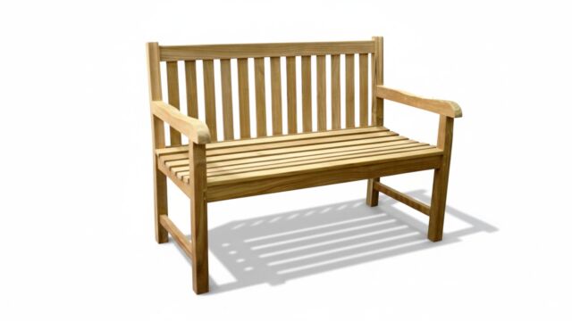 Garden Bench Straight Back 150cm P5 Park Bench 150cm x 92cm x 66cm - Diamond Collection