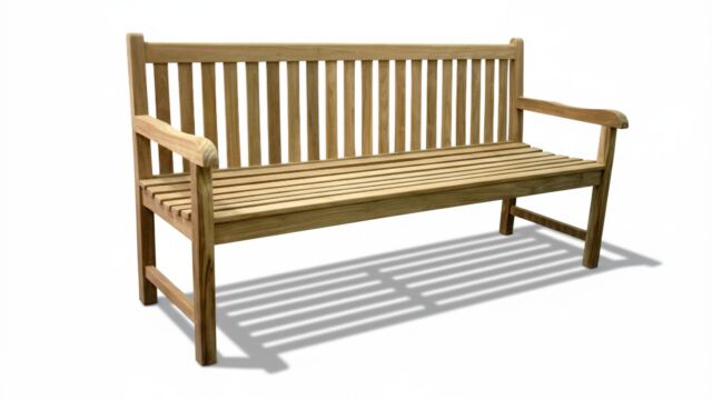 Garden Bench Straight Back 200cm P5 Park Bench 200 x 92 x 66cm - Diamond Collection