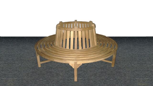 Garden Bench Tree Bench Round Dia 170cm Heavy Duty - 2 Parts - Diamond Collection