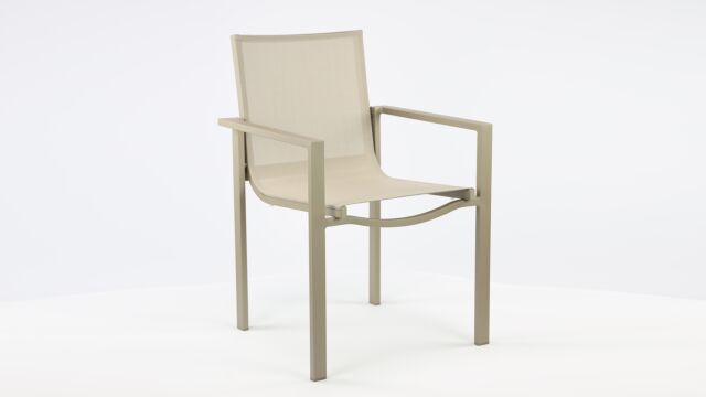 Alu Stapelstuhl Arolla Champagner Matt - Light Taupe Textilene