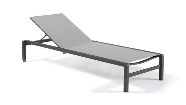 Alu Ligbed Lausanne Charcoal Mat Textilene Light Grey