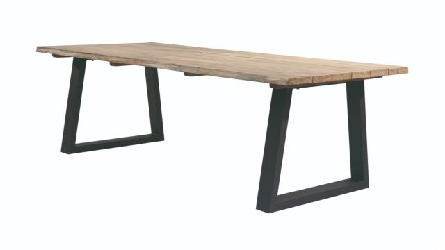 Tree Trunk Teak Tuintafel 240cm x 100cm Alu Frame Charcoal Tree Trunk Teak Tuintafel 240cm x 100cm Alu Frame Charcoal
