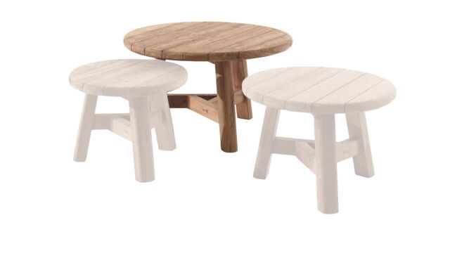 Teak Lounge Casablanca Salontafel Recup Teak Dia 80cm x H48cm
