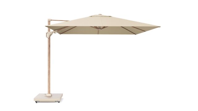 Floating parasol Challenger T2 Premium 300cm x 300cm Mast Teak Alu - Fabric Champagne